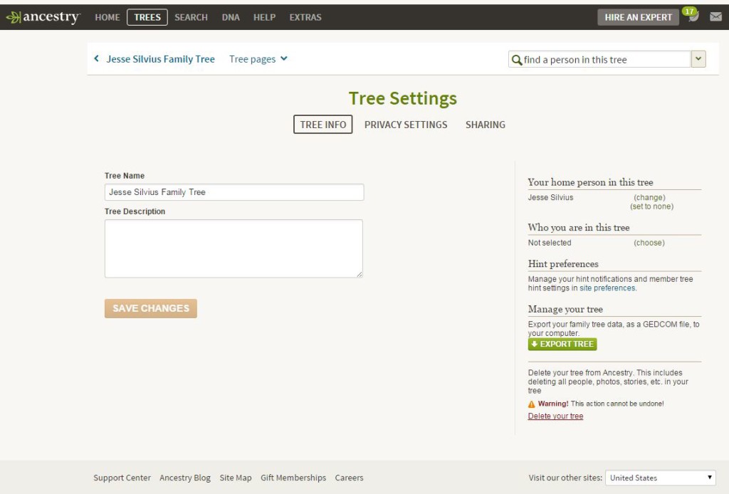 ancestry export
