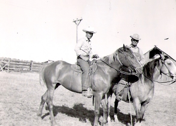 Les and Bob on horses