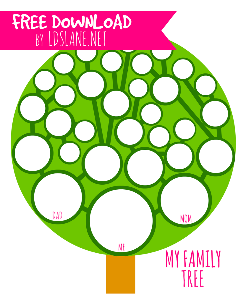 Family Tree Printable - Pink Version