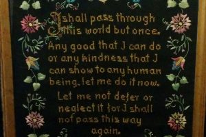 Lessons from my Grandmother’s Sampler