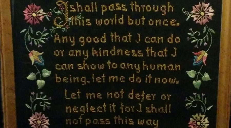 Lessons from my Grandmother’s Sampler