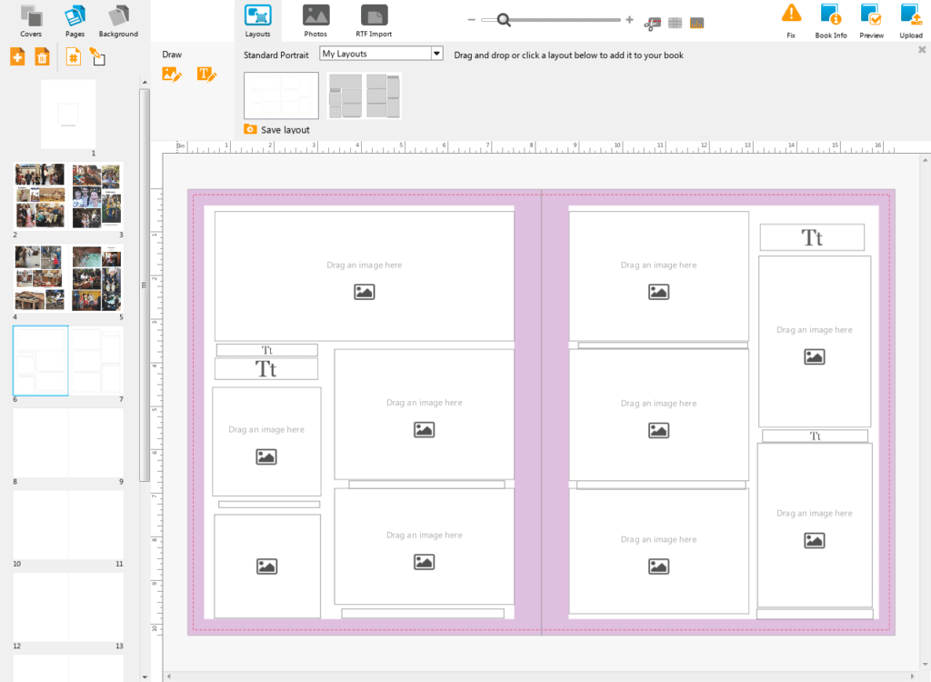 Creating a family yearbook - design your pages