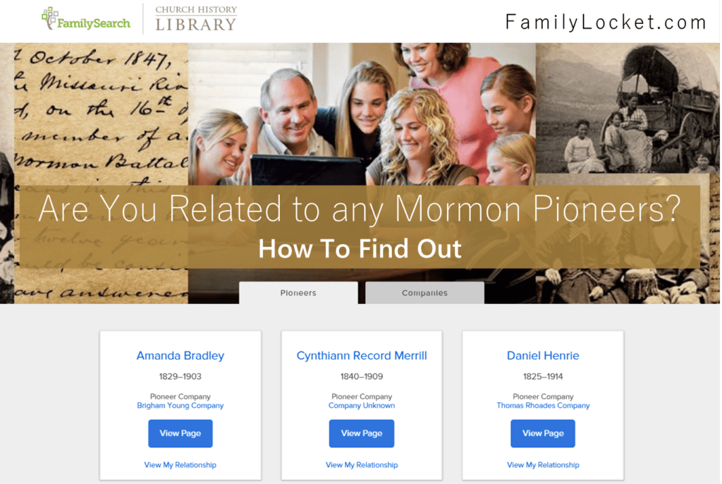 are you related to any mormon pioneers