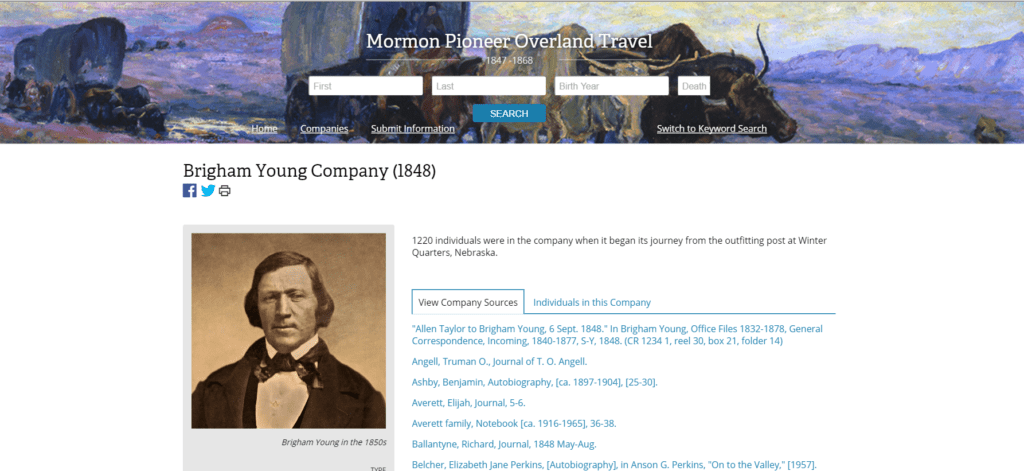 brigham young company 1848