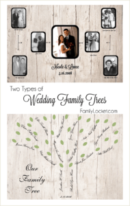 perfect for wedding gifts - two types of wedding family trees