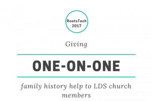 Giving one-on-one family history help to LDS church members #RootsTech2017