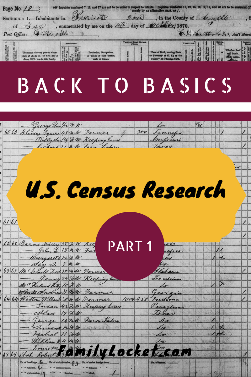 Back to the Basics with U.S. Census Research – Part I – Family Locket