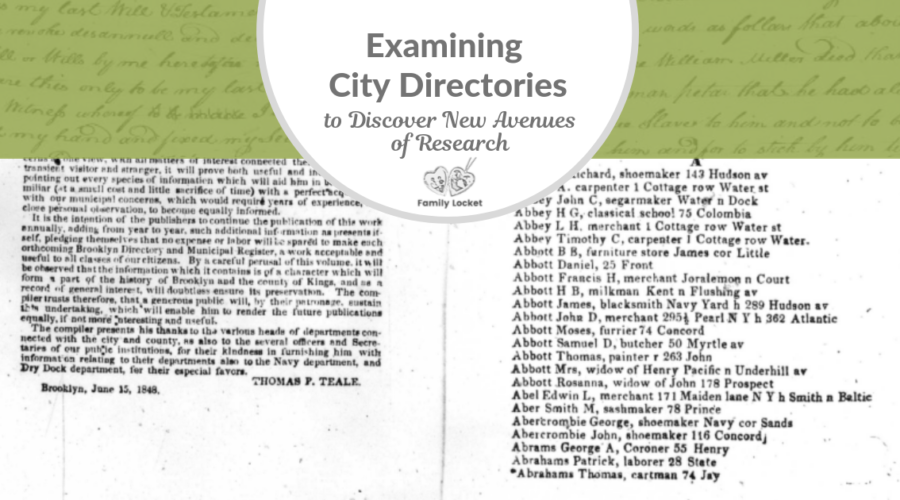 Examining City Directories to Discover New Avenues of Research