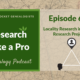 RLP 63: Locality Research in a DNA Research Project