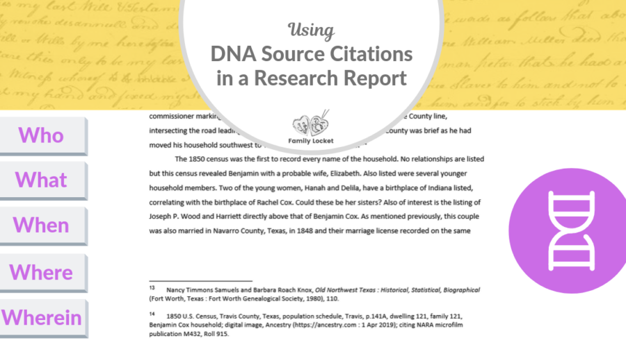 Using DNA Source Citations in a Research Report