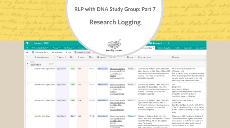 RLP with DNA Study Group Part 7: Research Logging