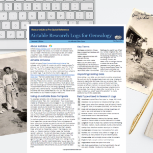 Airtable Research Logs for Genealogy - Quick Reference, 2nd Edition