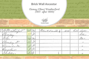 Brick Wall Ancestor: Clemsy (Cline) Weatherford (1817- after 1880)