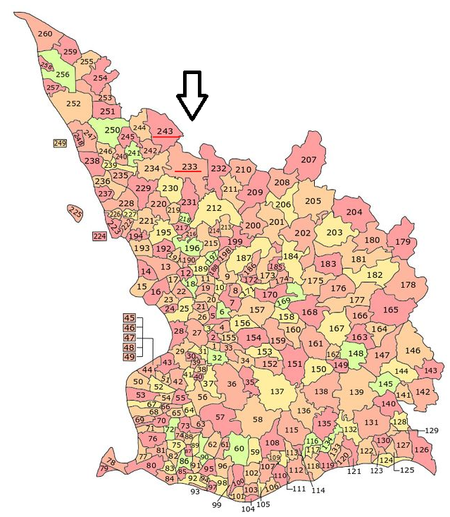 Map of Malmöhus County.