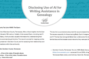 Disclosing Use of AI for Writing Assistance in Genealogy