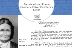 Anna Nash and Phebe Cowdery, Oliver Cowdery’s Sister