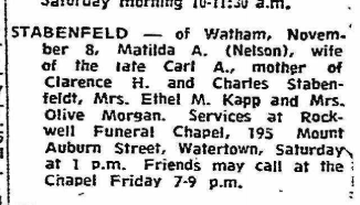 Mathilda's death notice