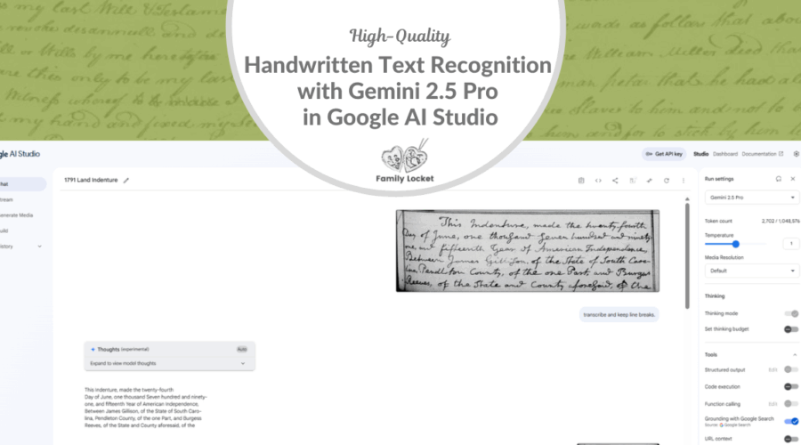 High-Quality Handwritten Text Recognition with Gemini 2.5 Pro in Google AI Studio