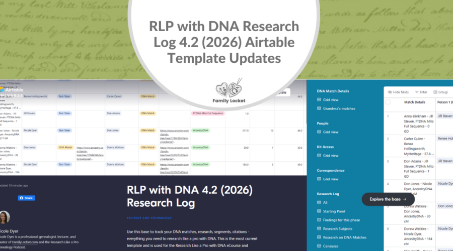 RLP with DNA Research Log 4.2 (2026) Airtable Template Updates