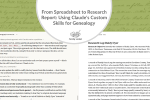 From Spreadsheet to Research Report: Using Claude’s Custom Skills for Genealogy