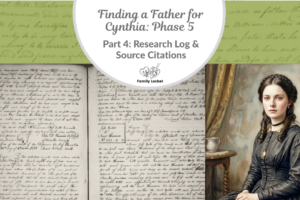 Finding a Father for Cynthia: Phase 5 – Part 4: Research Log and Source Citations