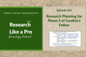 RLP 425: Research Planning for Phase 5 of Cynthia’s Father